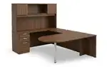 U Shaped Peninsula Desk with Storage