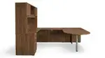 U Shaped Peninsula Desk with Storage