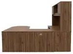 U Shaped Peninsula Desk with Storage