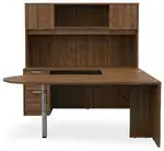 U Shaped Peninsula Desk with Storage