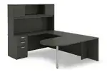 U Shaped Peninsula Desk with Hutch