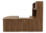 Bow Front U Shape Desk with Hutch