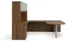U Shaped Peninsula Desk with Storage