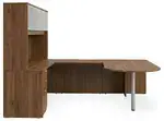 U Shaped Peninsula Desk with Storage