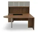 U Shaped Peninsula Desk with Storage