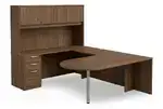 U Shaped Peninsula Desk with Storage