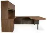 U Shaped Peninsula Desk with Storage