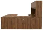 U Shaped Peninsula Desk with Storage