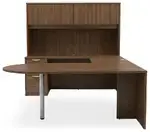 U Shaped Peninsula Desk with Storage