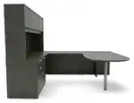 U Shape Peninsula Desk with Hutch and Drawers