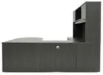 U Shape Peninsula Desk with Hutch and Drawers
