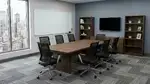 Conference Table with Chairs and Storage Set