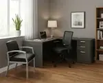 L Shaped Desk with Drawers