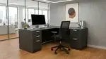 L Shaped Desk with Drawers