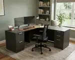 L Shaped Desk with Drawers