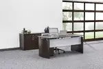 Office Desk and Storage Credenza Set