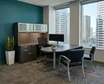 U Shaped Peninsula Desk with Hutch