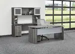 Office Desk with Credenza and Hutch Set