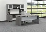 Office Desk with Credenza and Hutch Set