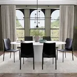Sculptural Pedestal Dining Table and Chairs Set