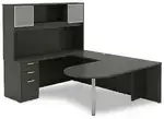 U Shaped Peninsula Desk with Hutch
