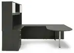 U Shaped Peninsula Desk with Hutch