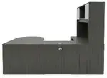 U Shaped Peninsula Desk with Hutch