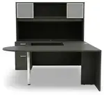 U Shaped Peninsula Desk with Hutch