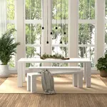 Large Dining Table and Bench Set