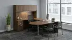 U Shape Peninsula Desk with Hutch