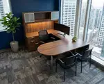 U Shaped Peninsula Desk with Hutch