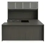 U Shaped Standing Desk with Hutch