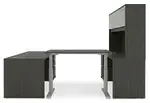 U Shaped Sit Stand Desk with Hutch