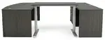 Bow Front U Shape Standing Desk with Drawers