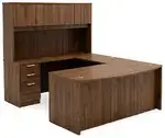 Bow Front U Shape Desk with Hutch