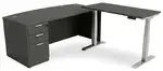 Bow Front Sit Stand L Shape Desk