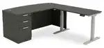 Bow Front Sit Stand L Shape Desk