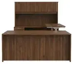 U Shaped Sit Stand Desk with Hutch