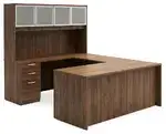 U Shaped Desk with Hutch