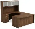 Bow Front U Shape Desk with Hutch