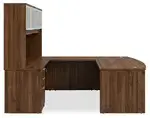 Bow Front U Shape Desk with Hutch