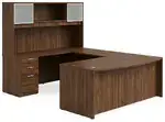 Bow Front U Shape Desk with Hutch
