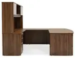 Bow Front U Shape Desk with Hutch