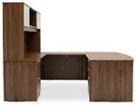 Bow Front U Shape Desk with Hutch