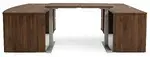 Bow Front U Shape Standing Desk with Drawers