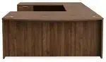 Bow Front U Shape Standing Desk with Drawers