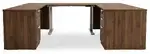 U Shaped Standing Desk with Drawers