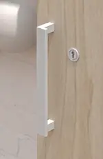 Set of 4 White Locker Handles with Key Locks
