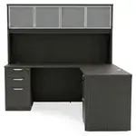 L Shaped Desk with Hutch and Drawers