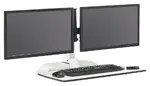 Electric Standing Desk Converter with Dual Monitor Arms